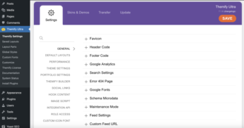 Wordpress - themify settings